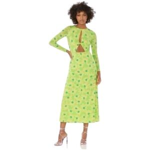 AFRM Green Floral Maxi Dress